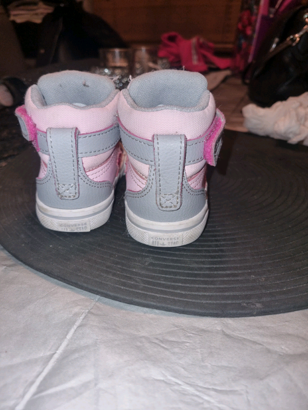 pink leather converse infant